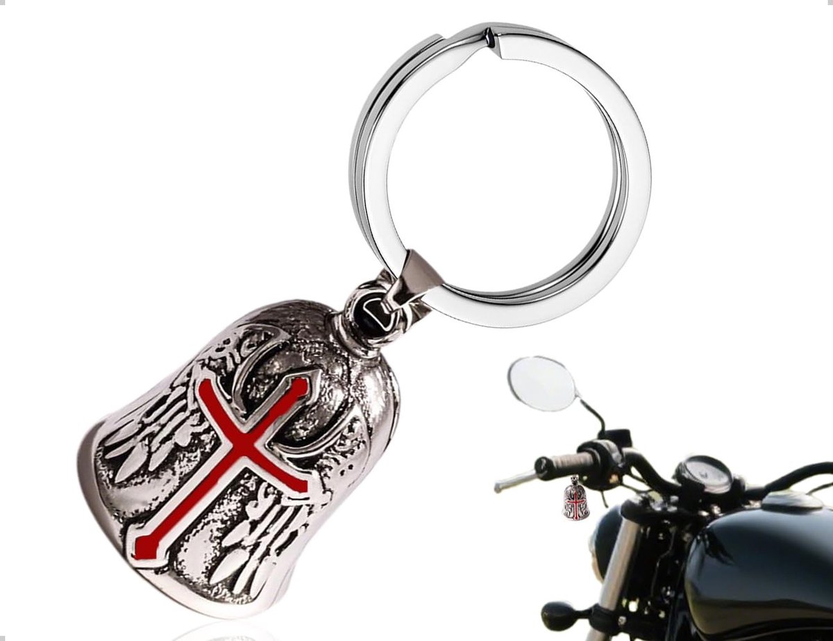 Dailygoods- Motorbel - Zinklegering - Gepersonaliseerd Accessoire - Retro Hanger - Sleutelring - Stevig en Duurzaam - Fietsbel