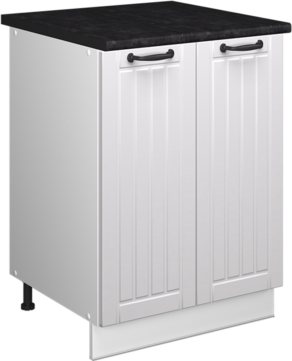 Vicco Wastafelkast Fame-Line, Wit Landhuis/Wit, 60 cm