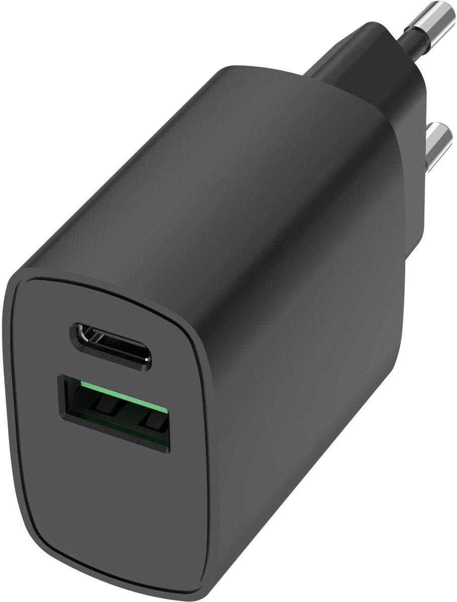 Musthavz to Go 2 Port PD Charger USB-A + USB-C 20W, black