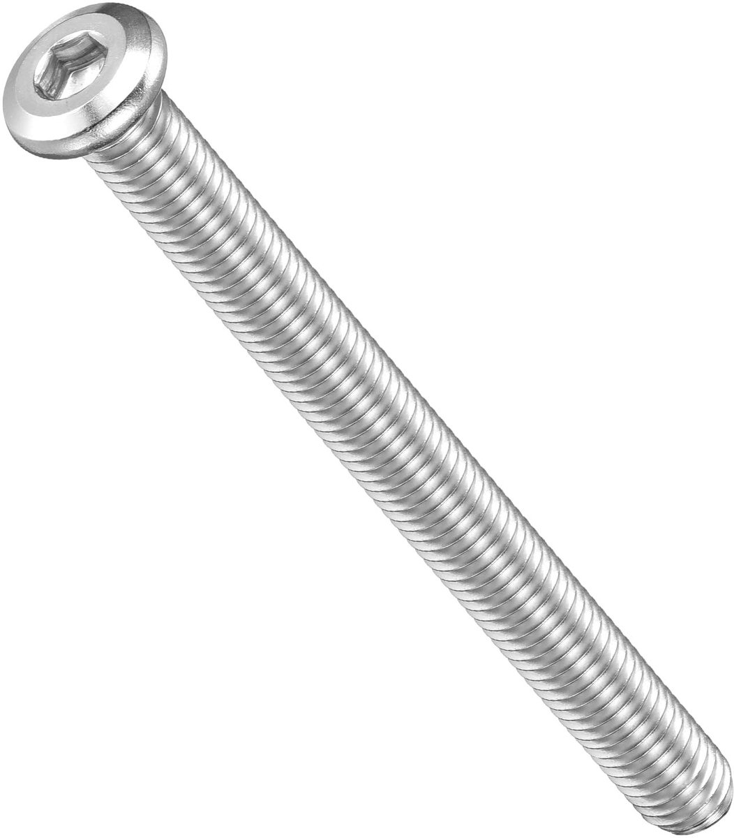Dailygoods - 10 Stuks Platte Kopschroeven met Binnenzeskant M8