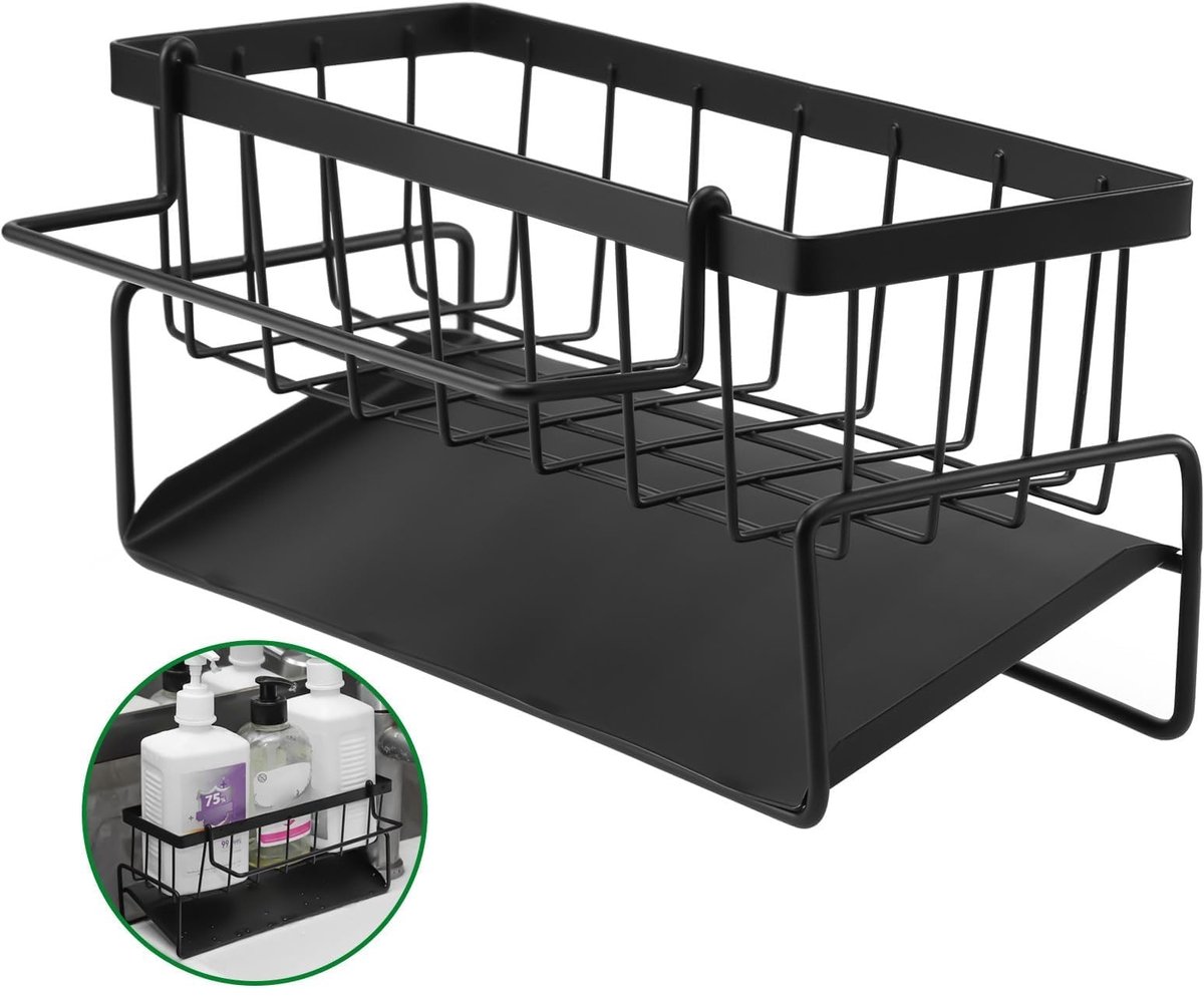 Dailygoods- Gootsteenrek Roestvrij Staal - Spoelbak-organizer - Keukenorganizer - Handdoekhouder - Duurzaam - Sterk Draagvermogen - Afwasrek