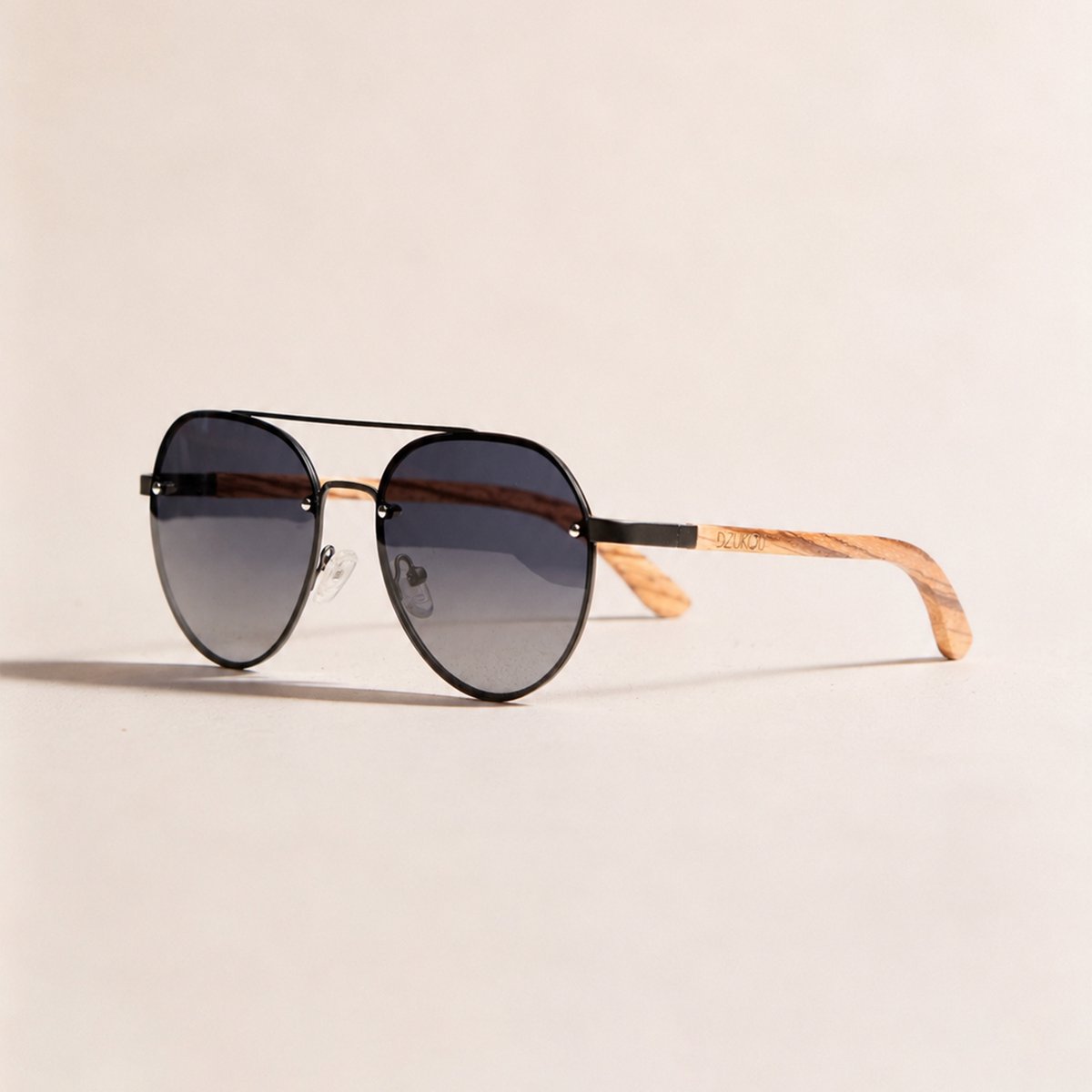 Dzukou Sierra - Zonnebril - Aviator - Heren - Hout - Gepolariseerd