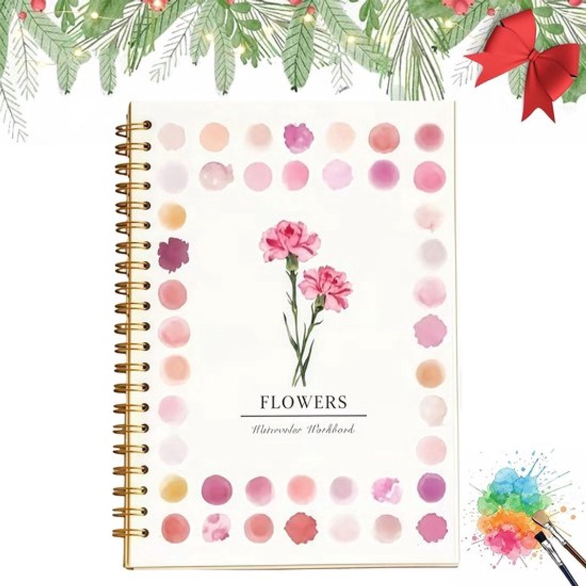 TEKROA® Werkboek voor beginners met aquarelverf - Inclusief 12 verven en penselen - Kleurboek voor kinderen en tieners - Benodigdheden en cadeaus voor knutselen en tekenen