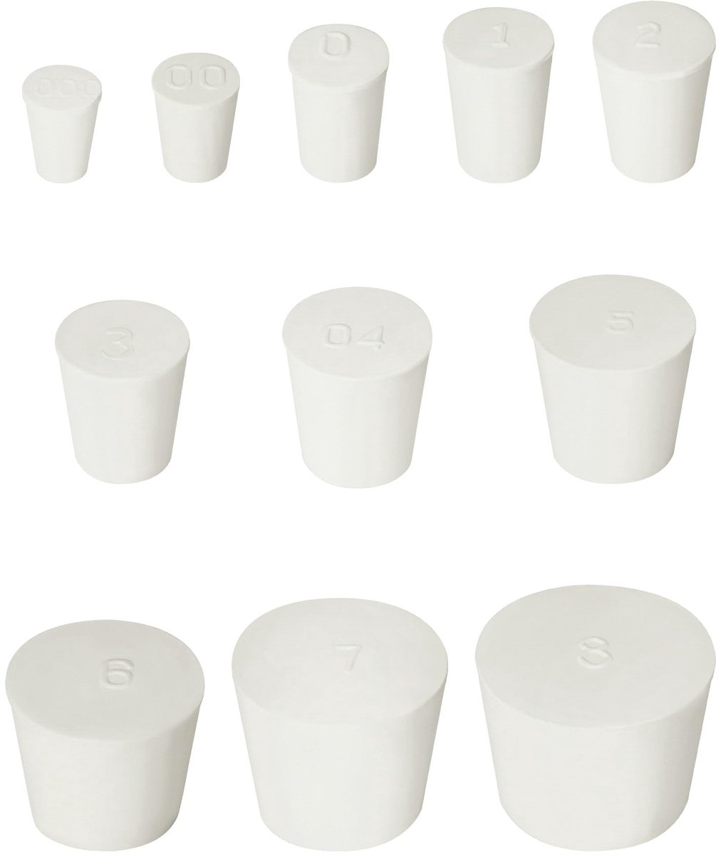 Dailygoods- Rubberen Stoppen Set van 22 - Conische Stoppen - Verschillende Maten #000/#8 - Massief Rubber - Veerkrachtige Afdichting - Duurzame Flexibiliteit