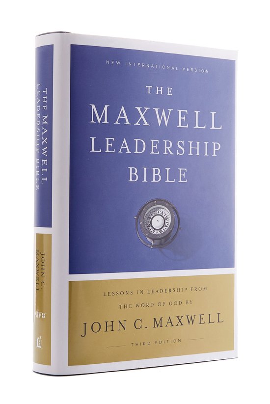 La couverture de la 'Bible du leadership Maxwell' en bleu et jaune, avec le titre et une boussole.