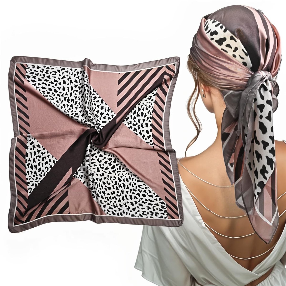 Dailygoods- Sjaal 70x70 cm - Zijden Sjaal - Hoofddoek Dames - Luipaardprint - Stijlvolle Accessoire - Lichtgewicht en Ademend