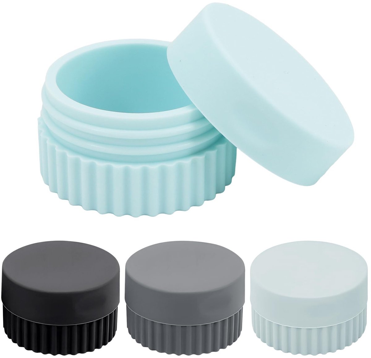 Dailygoods- Cosmeticadoosjes 4 Stuks - Navulbare Crèmepotjes 20 ml - Silicone Bewaardoosjes - Lichtgewicht Reisverpakking - Deksel voor Lotion/Cosmetica - Crèmedoosje