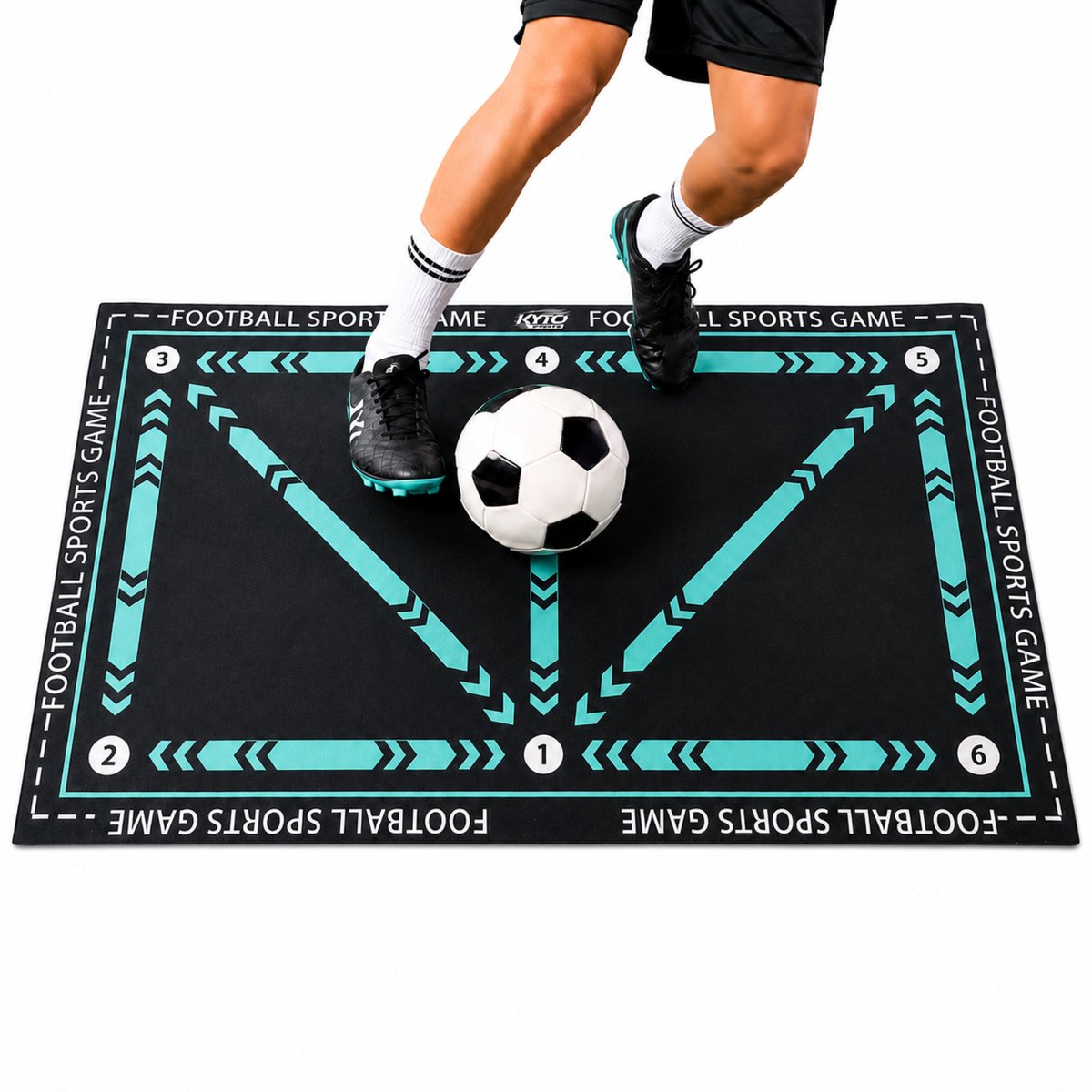 Kyto Sports Voetbal Trainingsmat 60x90 cm, blauw - Antislip Voetbalmat voor Balcontrole, Coördinatie en Dribbeltraining - Trainingsmat voor Kinderen en Jeugd