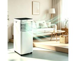 NETTLIFE Mobiele Airco 3-in-1 | 9000 BTU | Met Afvoerslang | Afstandsbediening LED Display Timer Wielen & Draaggreep | Voor Ruimtes Tot 25 m²