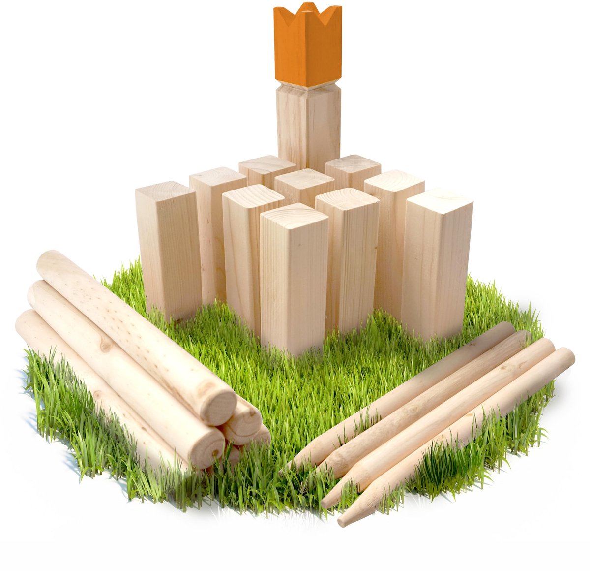 Dailygoods - Kubb Gold - Origineel Scandi Viking werpspel voor buiten