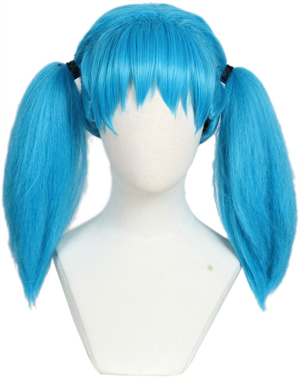 Dailygoods- Pruik Paardenstaart - Blauw - 50 cm - Synthetische vezels - Hittebestendig - Halloween/Cosplay - Haarstuk