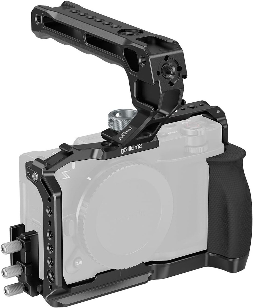 Camera Cage Kit voor Nikon ZR - Volledige Cage met Siliconen Grip, Top Handgreep, HDMI Kabelklem en Snelkoppelplaat voor Arca - Ideaal voor Videoproductie en Fotografie