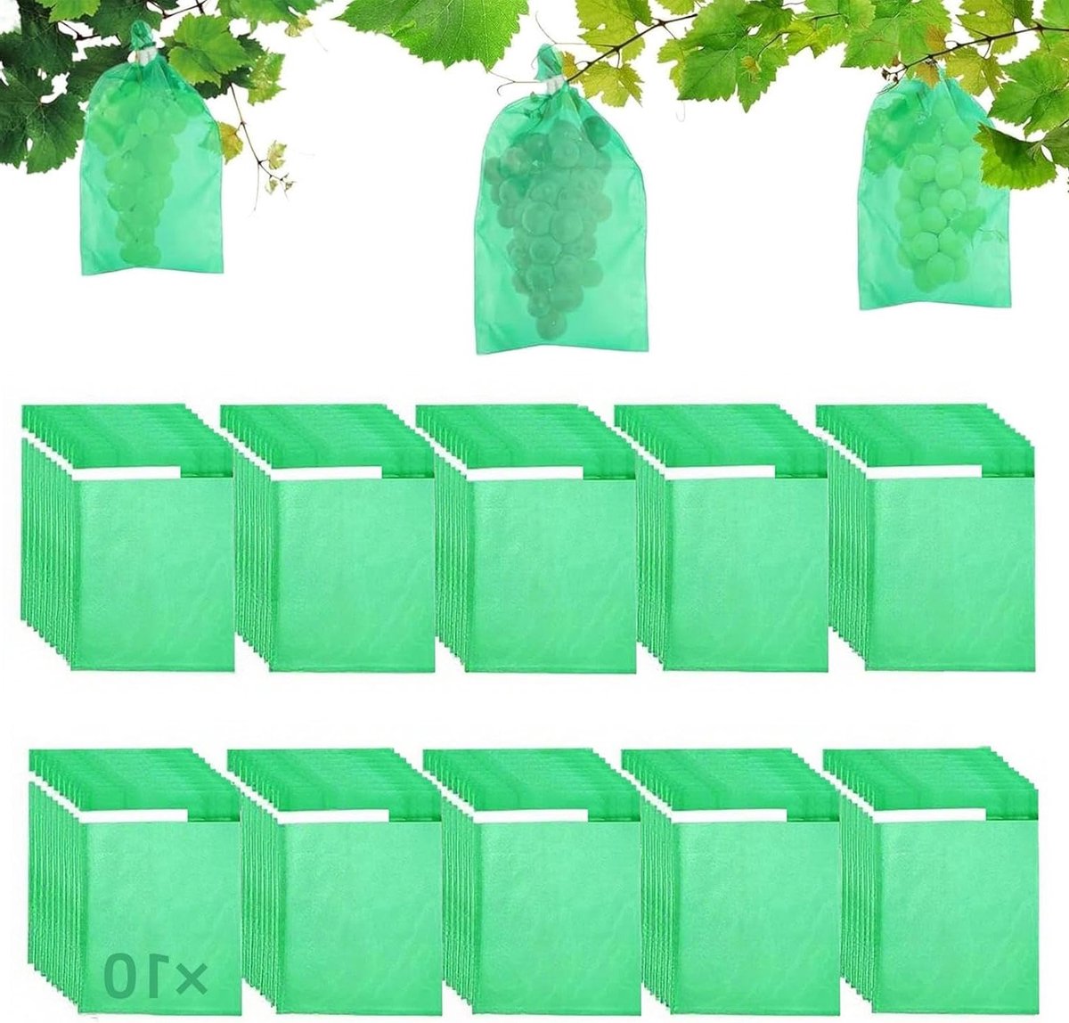 Set van 100 ademende beschermhoezen voor fruit 25 x 32 cm - Fleece zakken ter bescherming tegen wespen, vogels en insecten