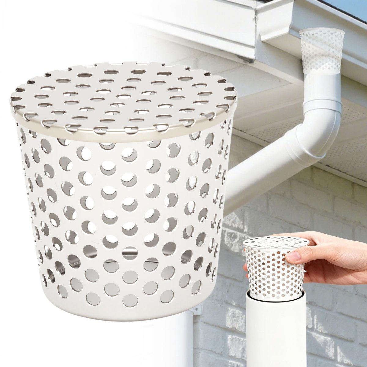 Dailygoods- Bladbescherming Roestvrij staal - Dakgootbescherming - Regenpijpbescherming - Bladvanger - Kegelvorm - Universeel inzetbaar - Dakgootfilter