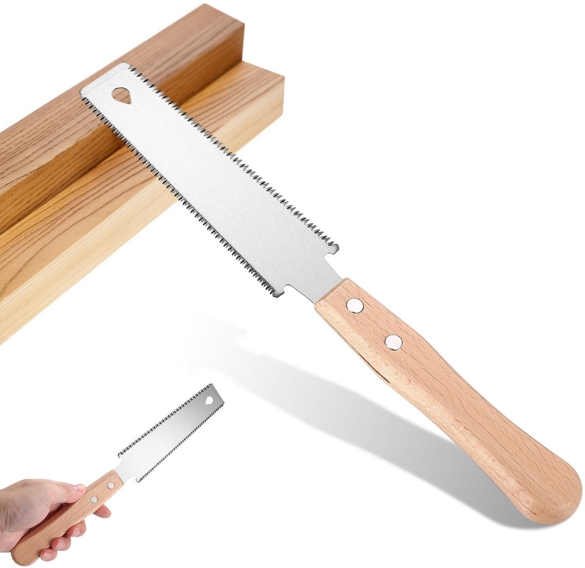 Dailygoods- Handzaag Fijnzaag Dubbelzijdig - Precisiezaag - Trekzaag Klein - Ergonomisch Handvat - Ideaal voor Professioneel en DIY-gebruik - Uitstekend voor Houtbewerking - Zaag