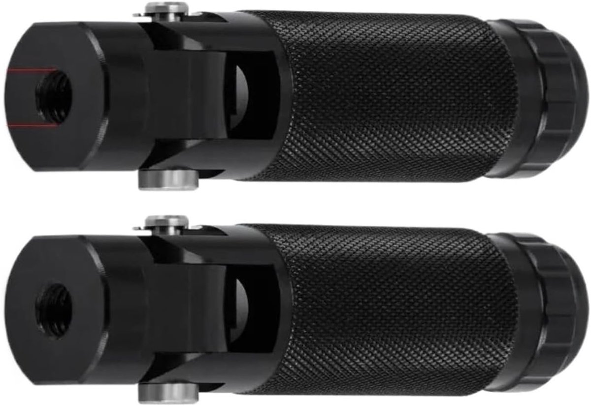 Motorfiets Voetsteunen - Achterpedalen - Veilig Rijden - Opvouwbaar Antislip - 8 Mm Bout - Zwart