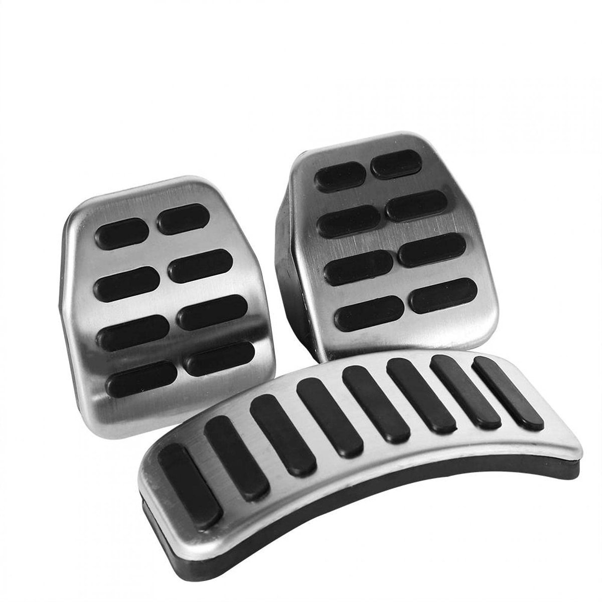 Solidchoice- Pedaalafdekkingen - Hoogwaardig Roestvrij Staal/Rubber - Set van 3 Stuks - Eenvoudige Installatie - Glanzend Gepolijst - Duurzaam - Pedaalset