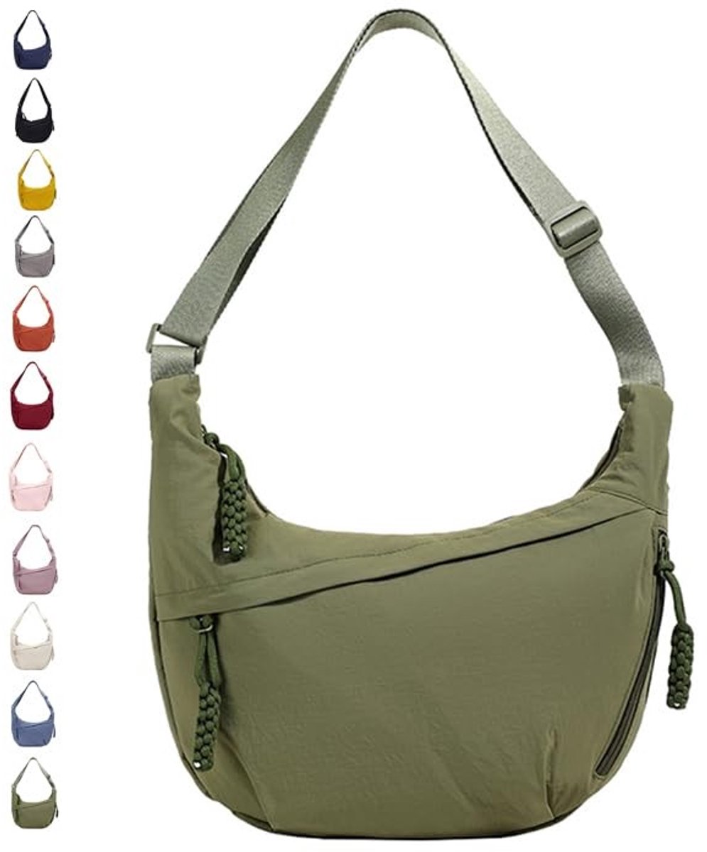 Solidchoice- Dumplingtas - Halve Maan Tas - Crossbody Tas - Verstelbare Riem - Dames - Nylon - Voor Dagelijks Gebruik - Crossbodytas