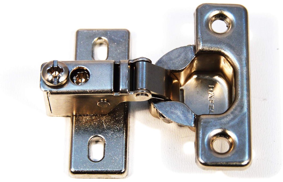 Solidchoice- Deurscharnier Hoogwaardige Kwaliteit - Korte Mouwen - Automatische Sluiting - Staal Vernikkeld - Openinghoek 95° - Boorpunt 38/7,5 mm - Meubelscharnier