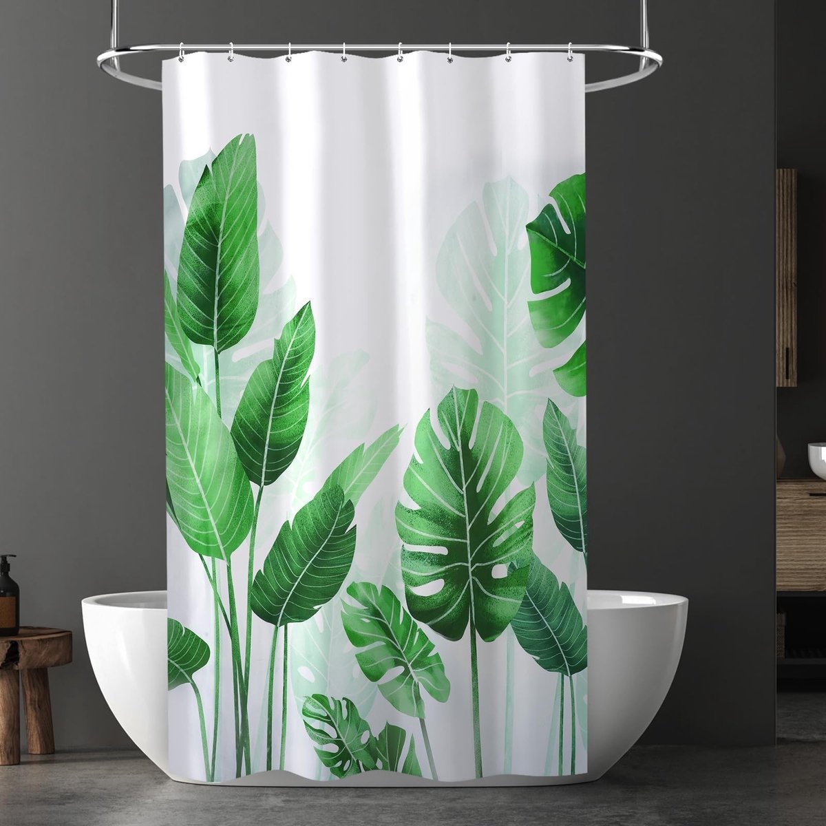Solidchoice- Douchegordijn Anti-schimmel - Waterdicht 180x200 cm - Badkamergordijn - Douchegordijn met 12 Haken - Hoogwaardige Polyester - Voorkomt Schimmelvorming