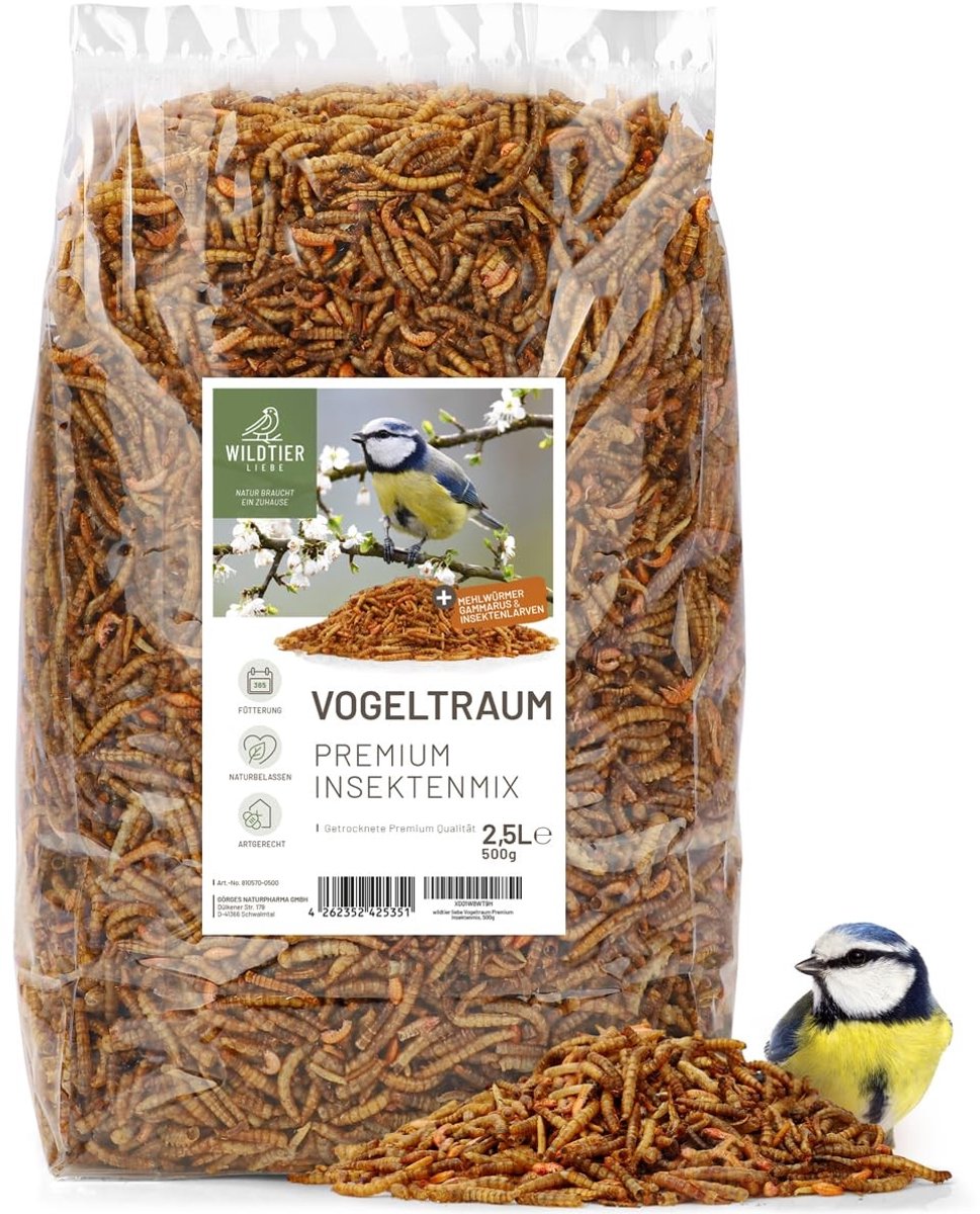 Dailygoods - Vogeltraum Premium Insectenmix 2,5 Liter voor Wilde Vogels