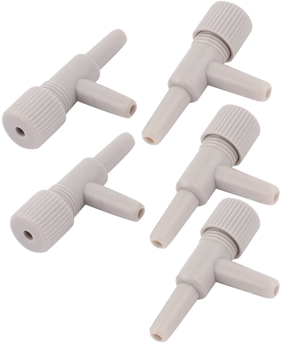Dailygoods- Doorstroomregeling Verstelbaar - Ontluchtingsventielen - Set van 5 - Kunststof - Zuurstofverhogend - Geschikt voor aquaria - Aqua Luchtpomp