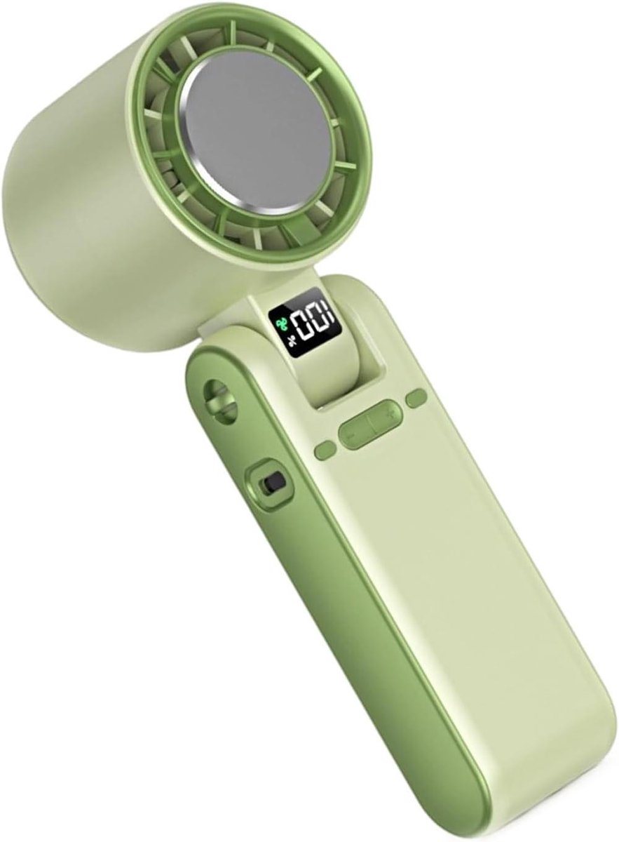 Draagbare Hals Ventilator - Persoonlijke Koeler - Warmte Ontlasting - Halfgeleider Koeltechnologie - 60x62x182mm - Groen