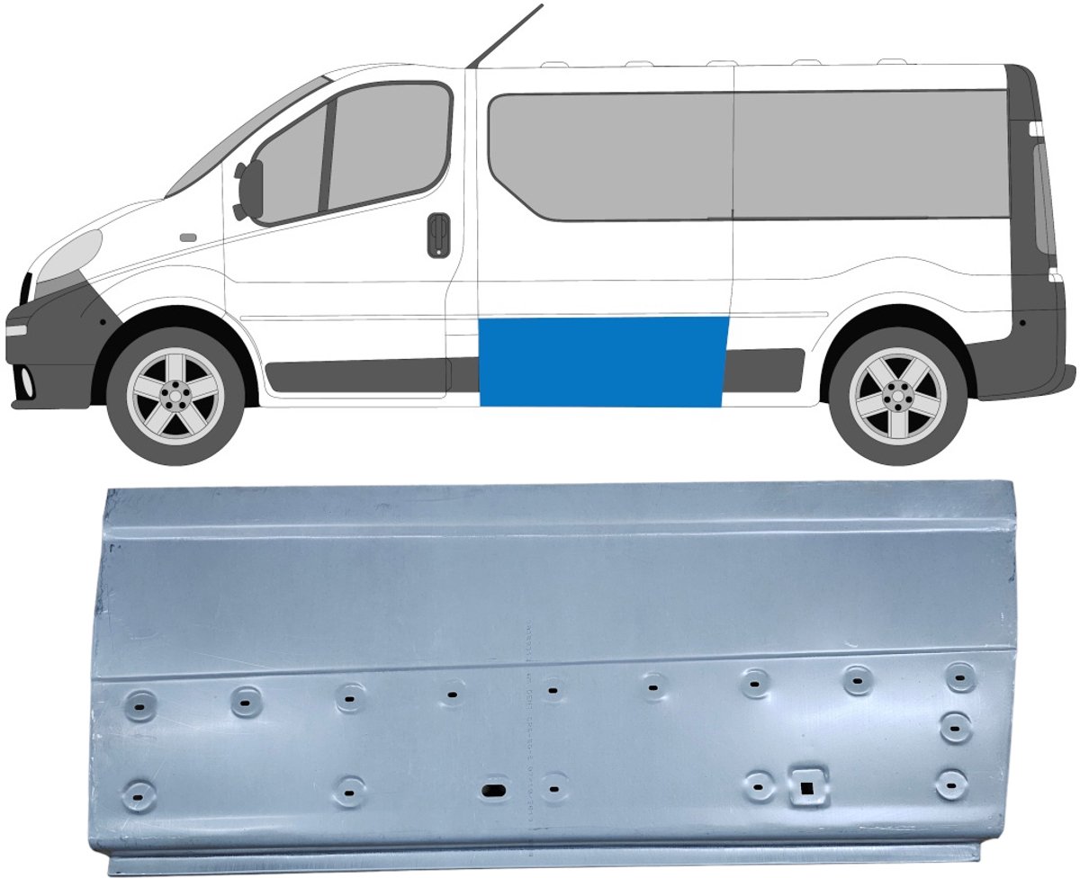 Reparatiepaneel zijpaneel voor Opel Vivaro 2001-2014 / Links