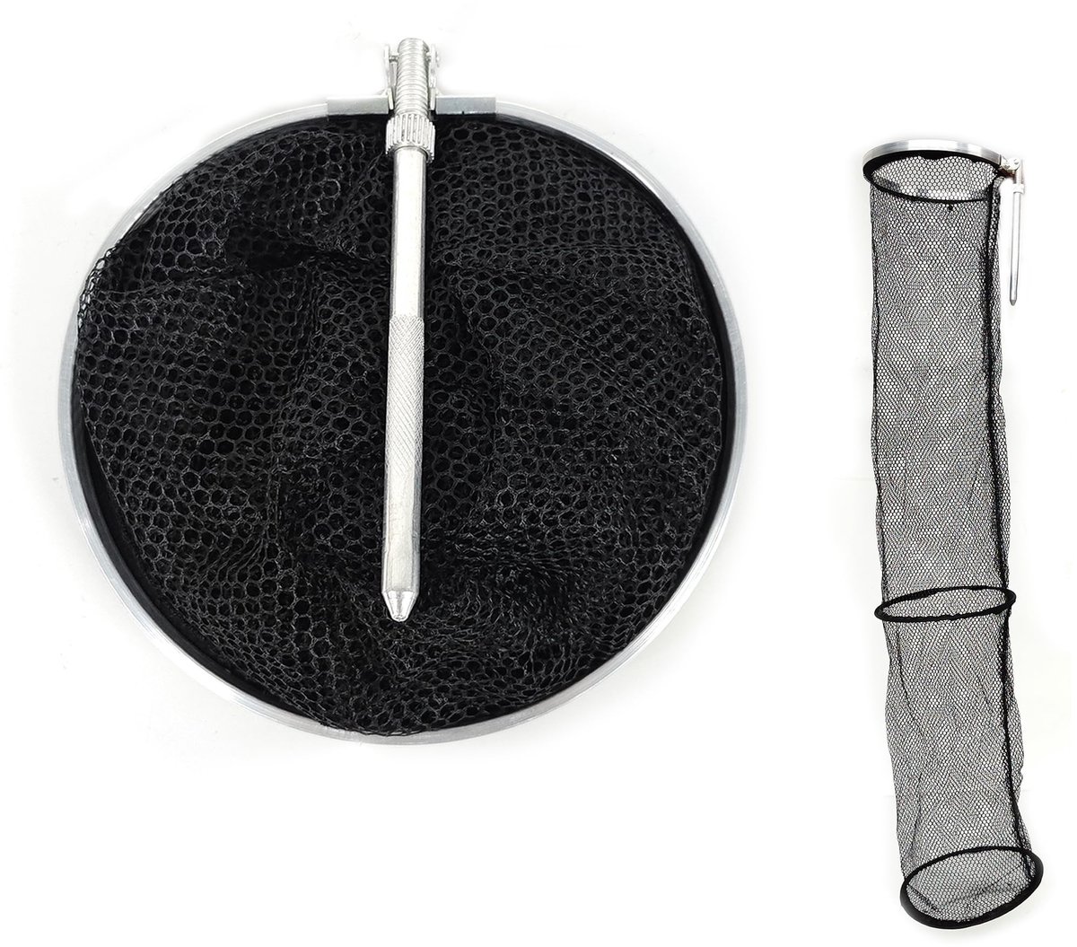Dailygoods- Visnetmand Draagbaar - Opvouwbare Emmer - Nylon met Metalen Frame - Platte Bodem - Handvat - Hoogwaardige Sterkte - Visnet