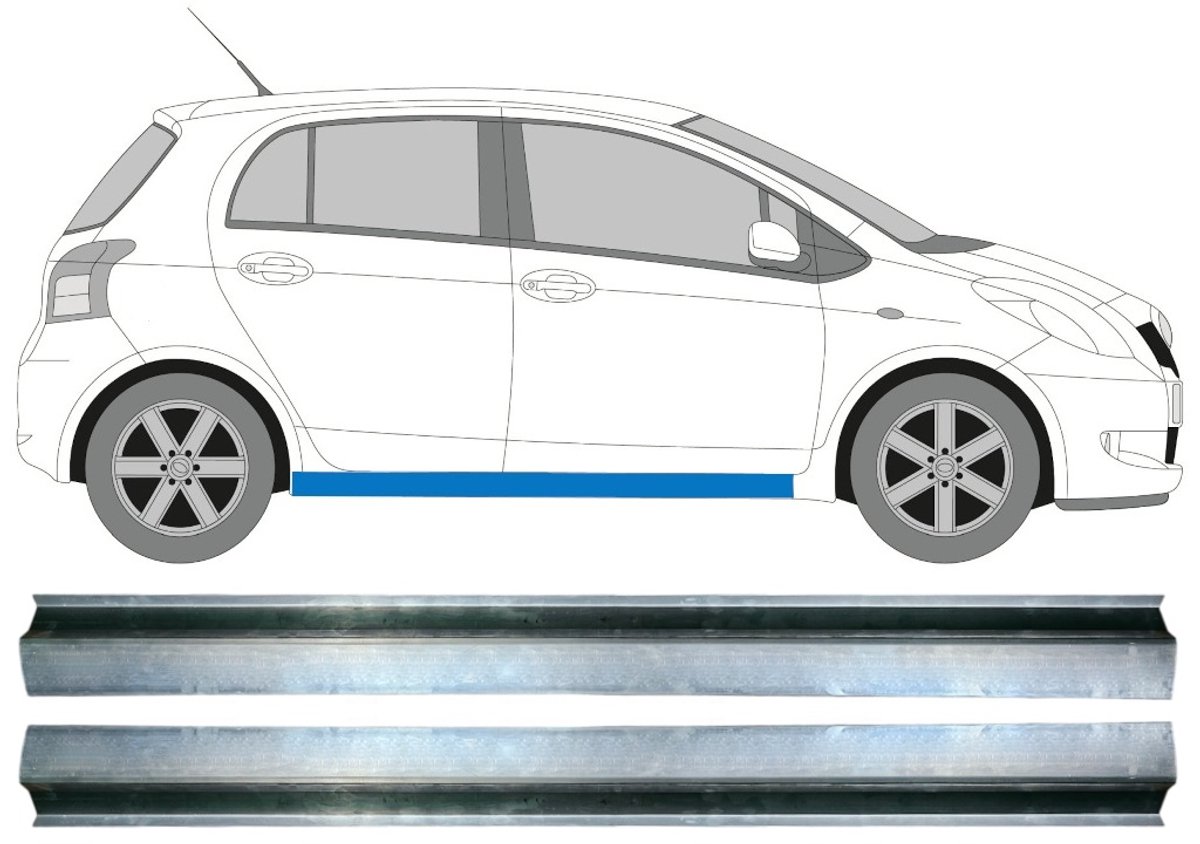 Reparatie dorpel voor Toyota Yaris 2006-2011 / Links = Rechts / Set
