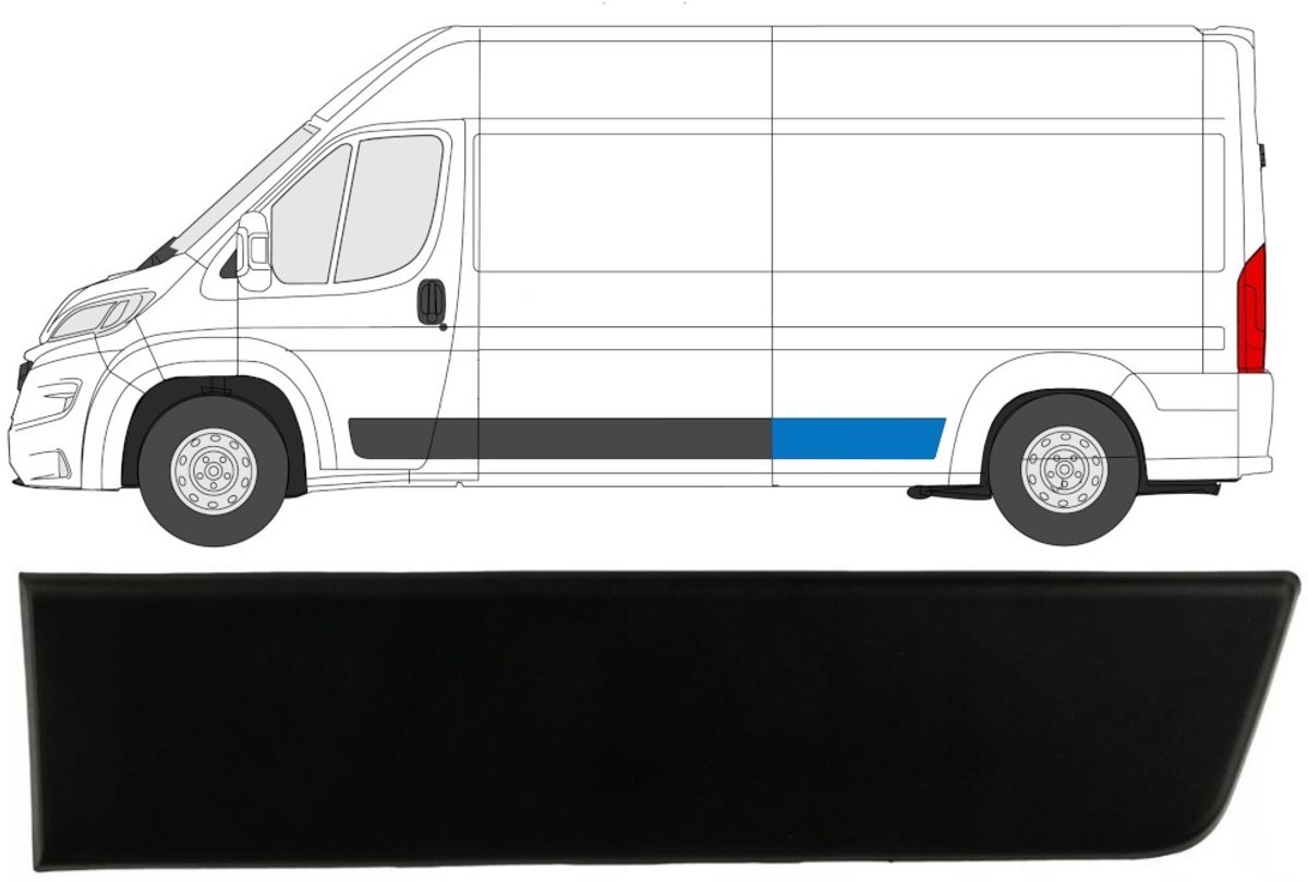 Zijlijst sierlijst achterspatbord voor Opel Movano 2021- / Links