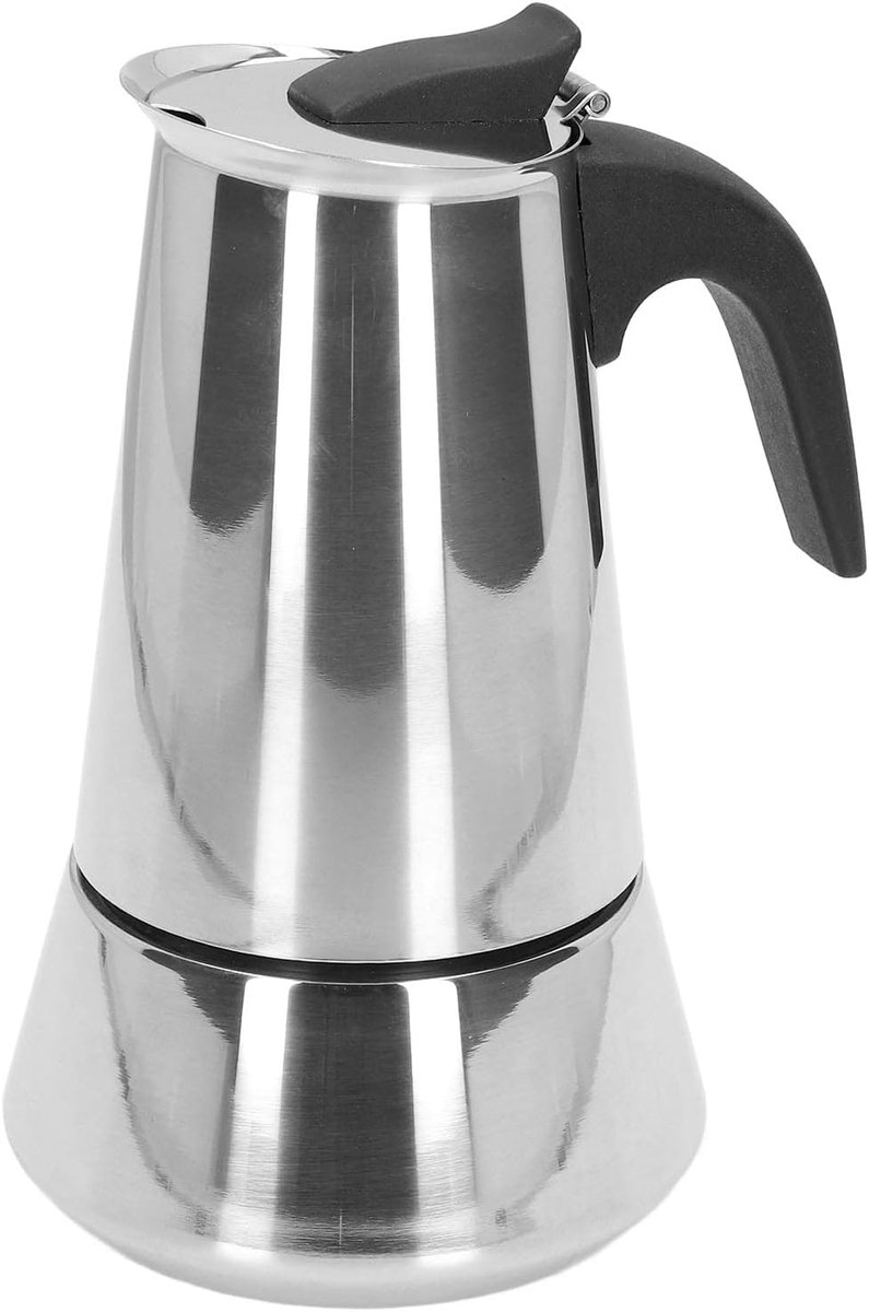 Kookplaat Koffiemaker - Italiaanse Pot - Klassieke Espresso - Voedselkwaliteit RVS - 300ml - Rood