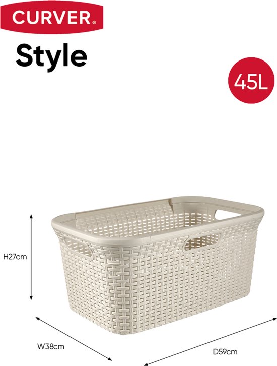 Curver Style Wasmand - 45L - Vintage wit