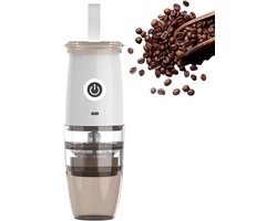 Draagbare Koffiemolen - Elektrisch Handmatig - Verse Koffie - Instelbare Maalgraad - Transparant Reservoir - Zilver
