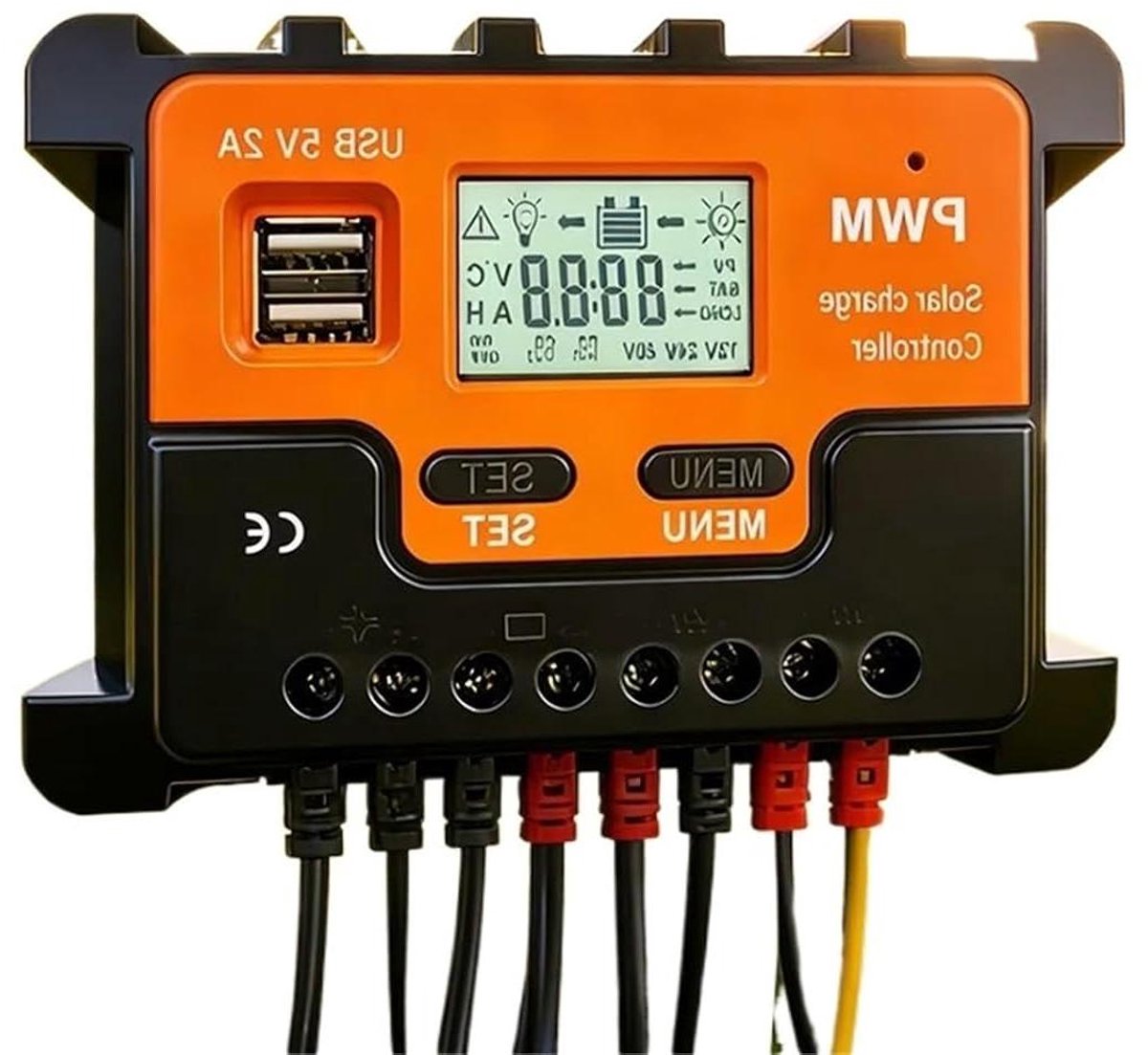 Zonne-laadregelaar - Zonnecontroller - Energiebeheer - Automatische detectie - 60 A - Zwart