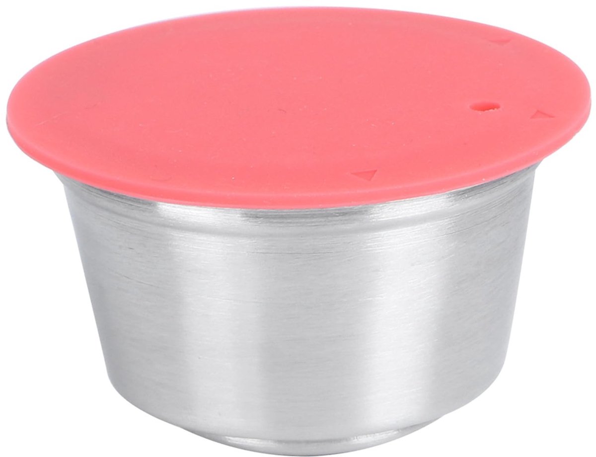 Solidchoice - Herbruikbare Koffiecapsule - Navulbare Capsule met Zeef - Duurzaam en Veilig - Rood - Filterbeker Adapter - Geschikt voor Koffiezetappara...