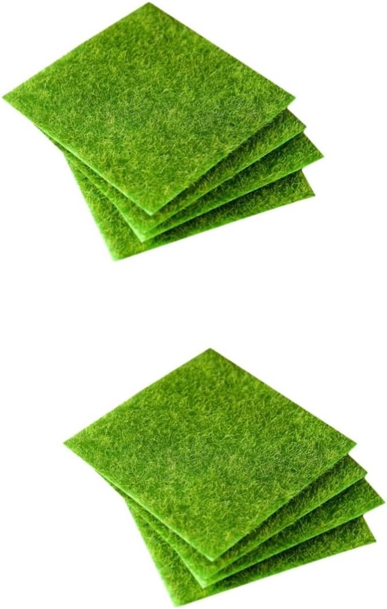 Mini Grasmatten - Kunstgras Tegels - Micro Landschap - Modulair Ontwerp - 8 Stuks - Groen