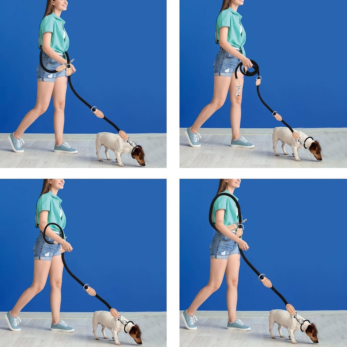 Duurzame Dubbele Hondenlijn van Nylon met 2 Karabijnhaken voor Training en Oproep, Verstelbare en Draagbare Leash voor Kleine, Middelgrote en Grote Honden