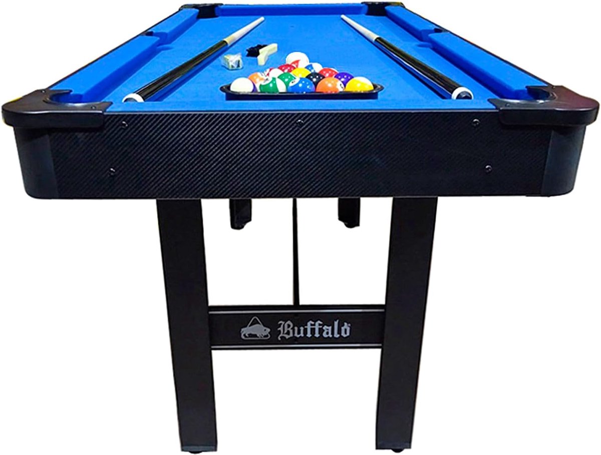 Compacte 5ft Pooltafel voor Thuis – Zwart/Blauw – Inclusief Accessoires
