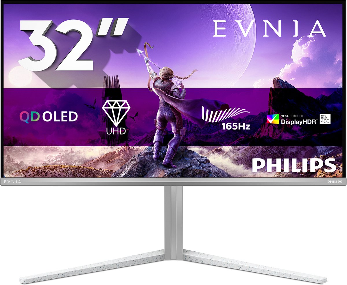Philips Evnia 6000 32M2N6901A/00 computer monitor 80 cm (31.5") 3840 x 2160 Pixels 4K Ultra HD QD-OLED Wit