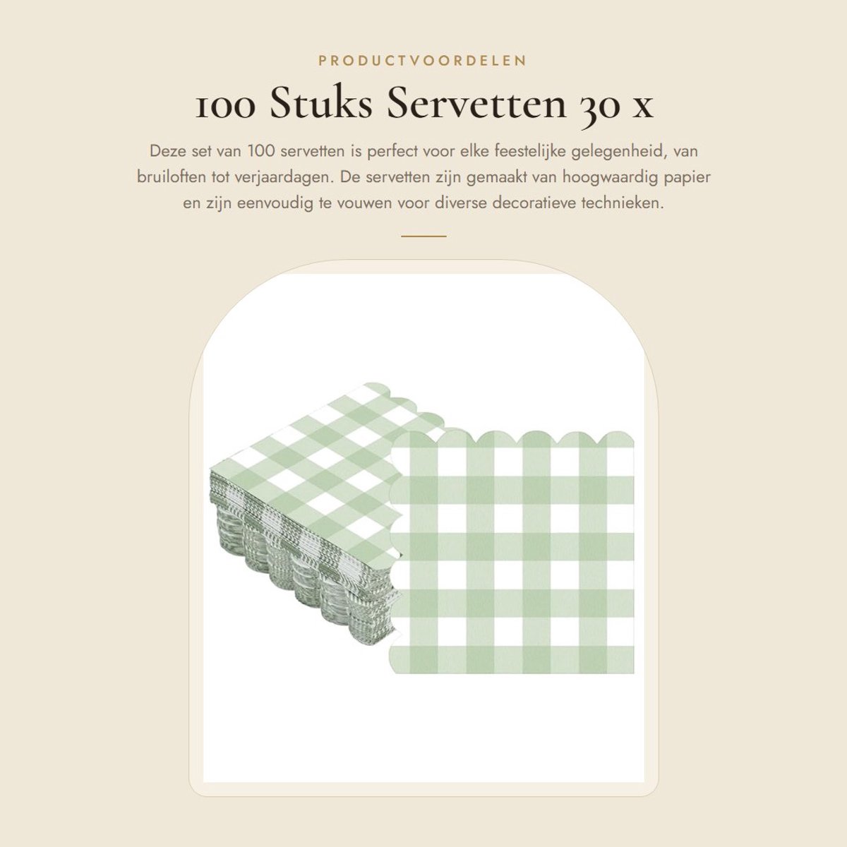 Dailygoods- Servetten 30 x 30 cm - 100 stuks - Papieren Servetten - Tafeldecoraties - Bruiloft/Verjaardag - Geschikt voor Vouwtechnieken - Tafelservetten