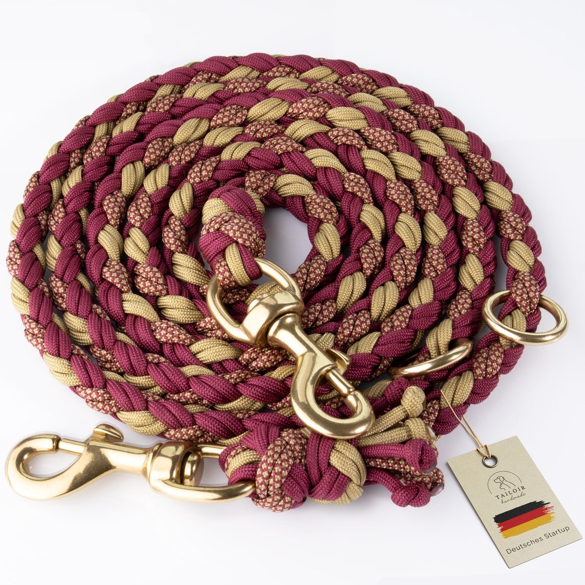 Dailygoods- Hondenriem 2m - Verstelbaar Paracord - Dubbele Clip - Anti Bijten - Duurzaam - Comfortabele Grip - Hondentuig