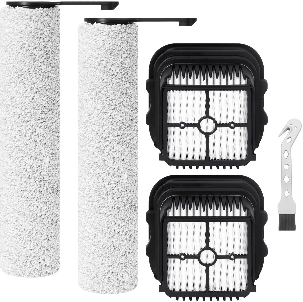 Dailygoods- Borstelroller Set - 2 Borstels - 2 Filters - 1 Reinigingsborstel - Reserveonderdelen - Compatibel met JONR ED12 Pro Max - Stofzuigeraccessoires