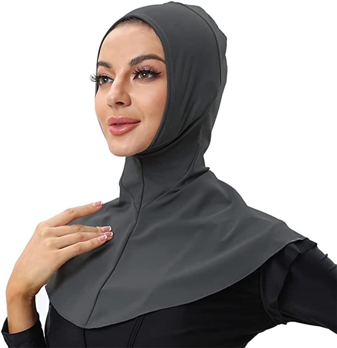 zwemmen hijabs volledige dekking zwemmen sjaal zon beschermende, Donkergrijs, M