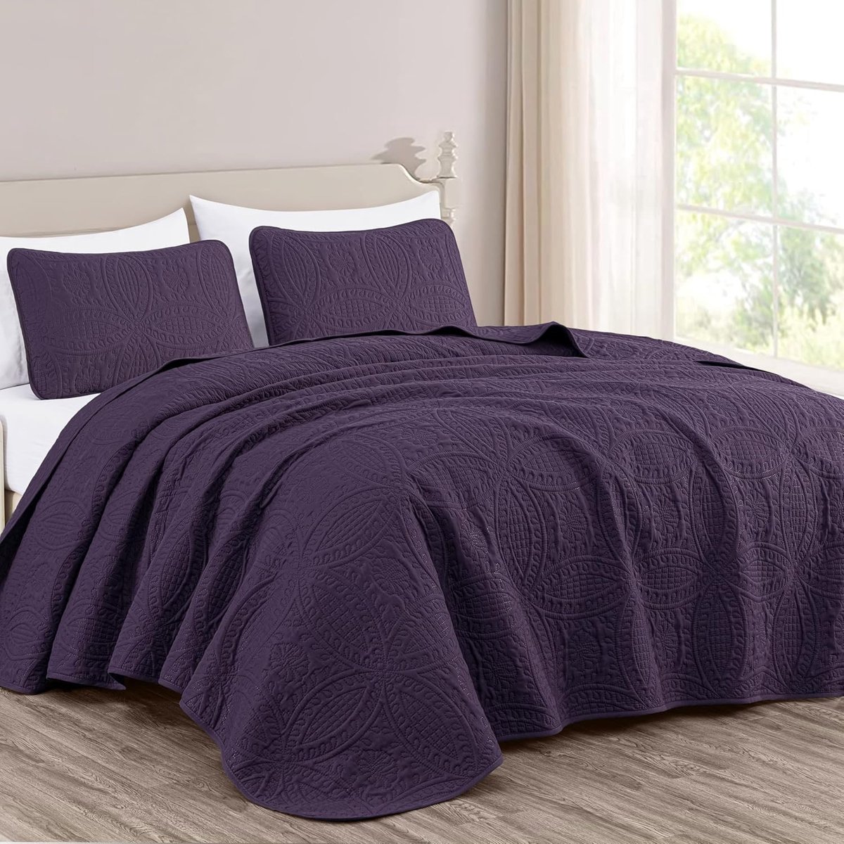 Collection Austin 3-delige extra grote spreiset, queensize, paars