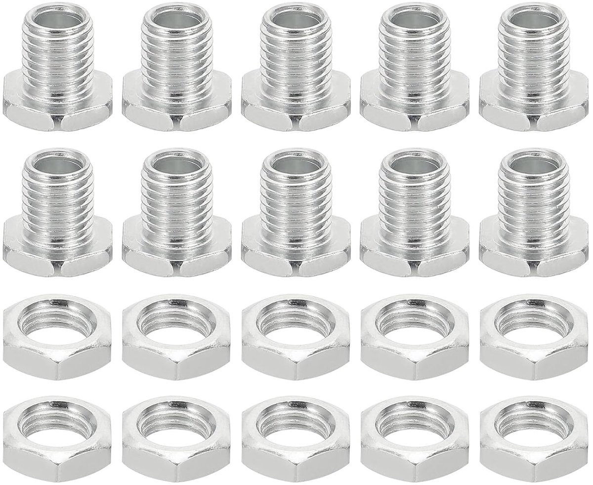 M8x11mm lampenbuisnippel met moerenset, set van 10 stuks fijndraadschroef-assortiment zeskopschroef doorgaande schroef holle verbinding voor kroonluchterbevestigingen