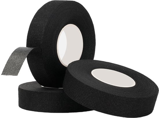 2 Rollen Zwart Auto Wikkelband, 32 mm x 15 m Isolatietape Plakband Kabelboom, Autotextieltape, voor Het Beschermen, Bundelen van Kabels — afbeelding 4