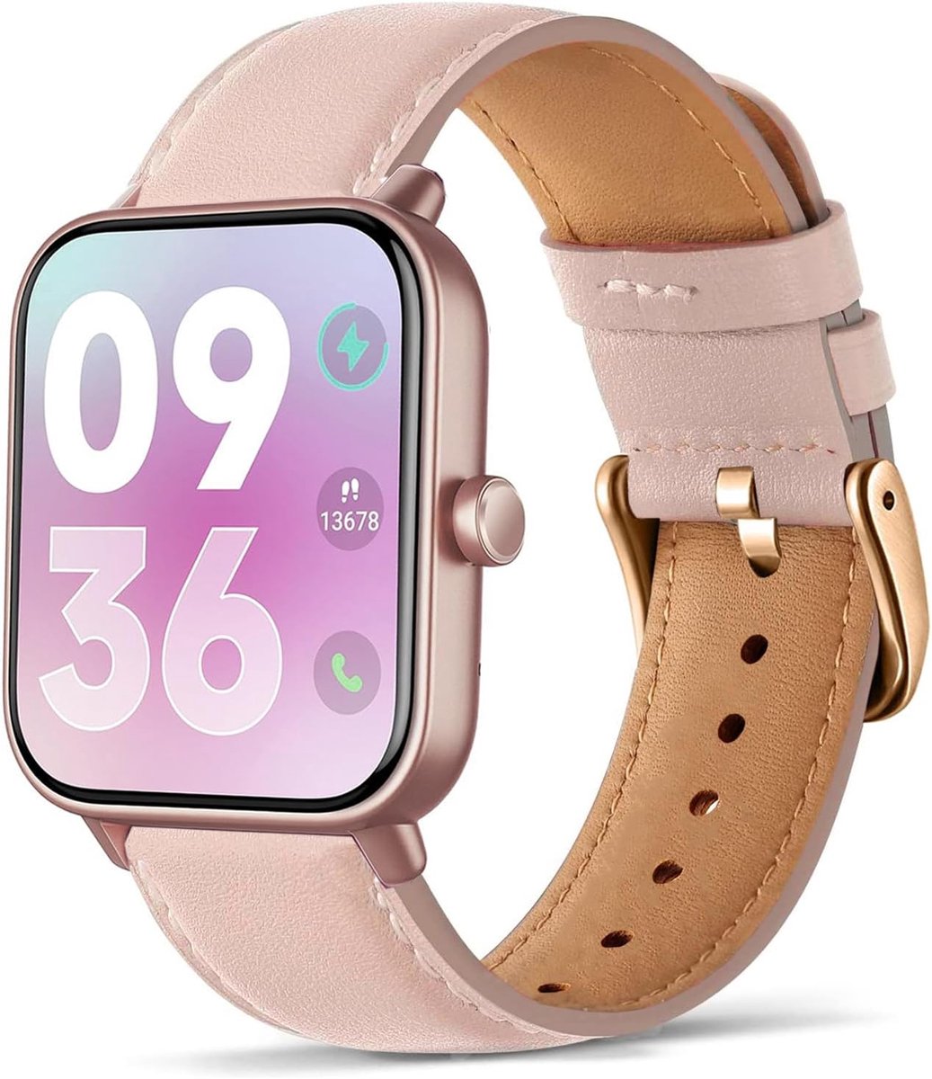 echt lederen band compatibel Veryfit Smart Watch IDW13/IDW16/IDW18/IDW19, 22mm band voor Gloryfit TUYOM LW36, H1/D1,T50S, P66/P66D/P72/P95, Y6, R30PRO, YB54, G39, AGPTE LW11