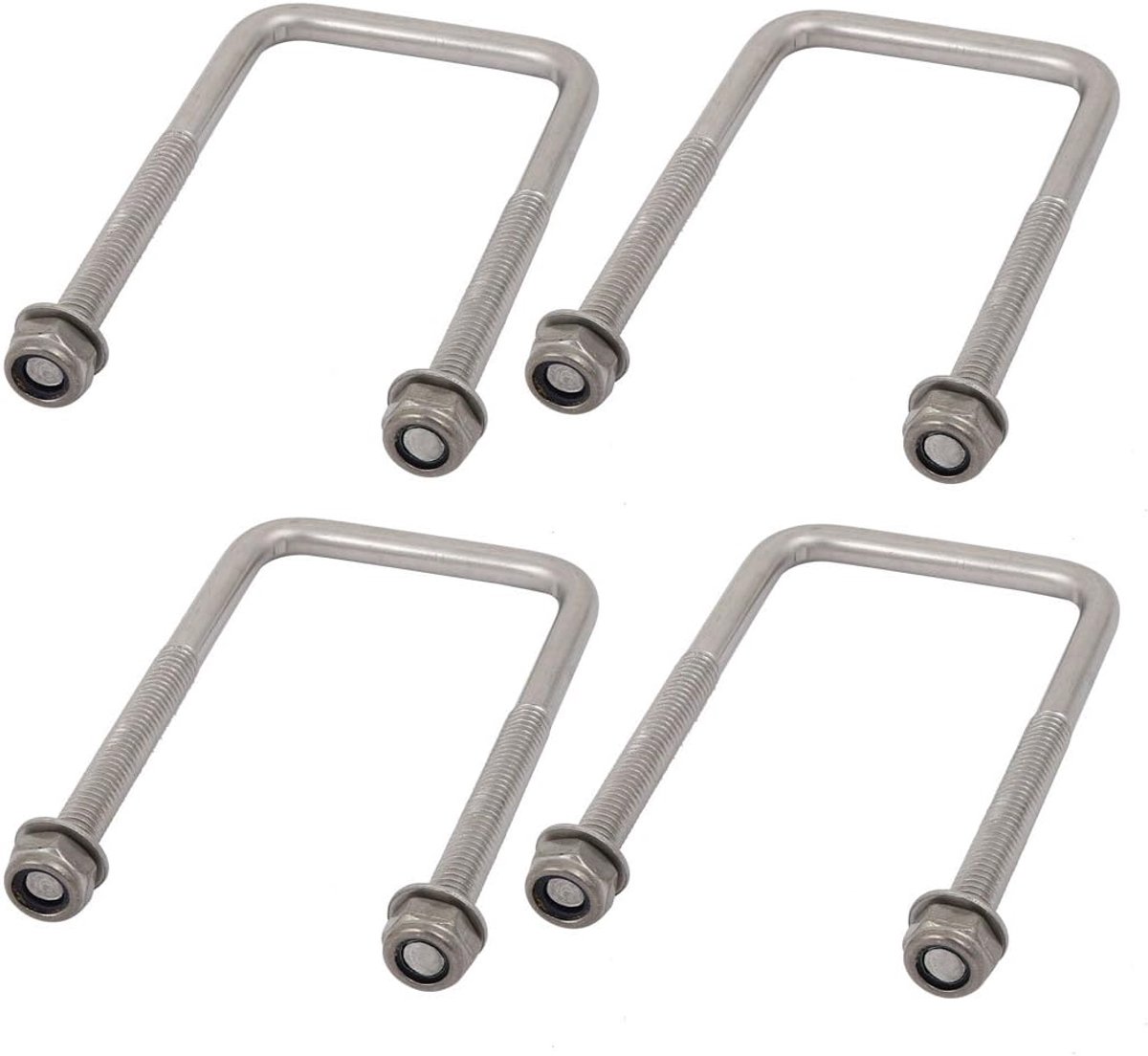 sourcing map M6 schroefdraad 40 mm binnenbreedte 304 roestvrij staal vierkant U-bout zilver 4 stuks