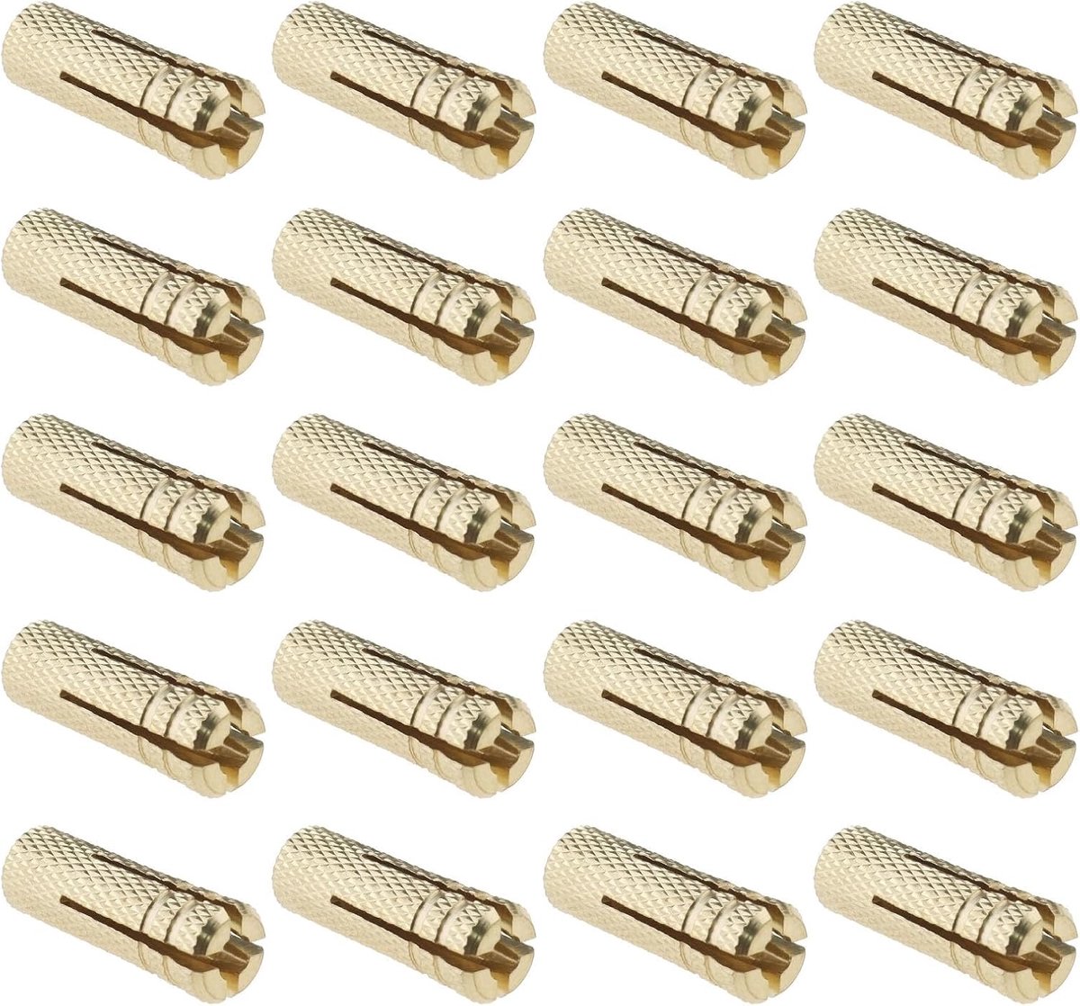 Store 20 STKS M6 Drop in Ankers Messing Muur Anker Uitbreiding Bout Mouw Messing Plug Bevestiging Hardware voor Verankering in Beton Solid Bakstenen